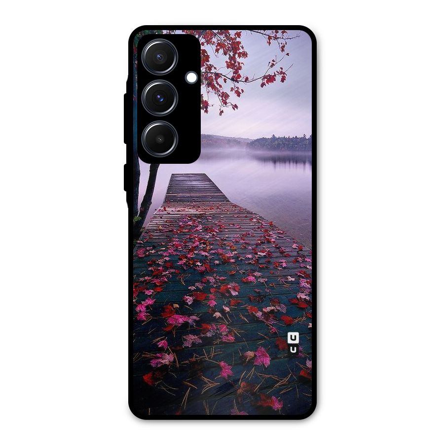 Cherry Blossom Dock Metal Back Case for Galaxy A55