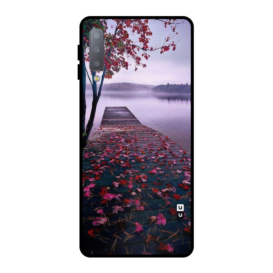 Cherry Blossom Dock Metal Back Case for Galaxy A7 (2018)