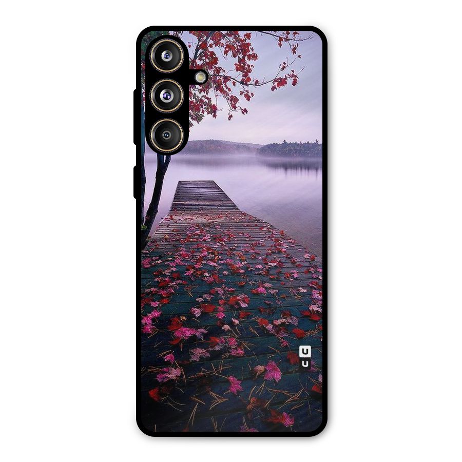 Cherry Blossom Dock Metal Back Case for Galaxy F55
