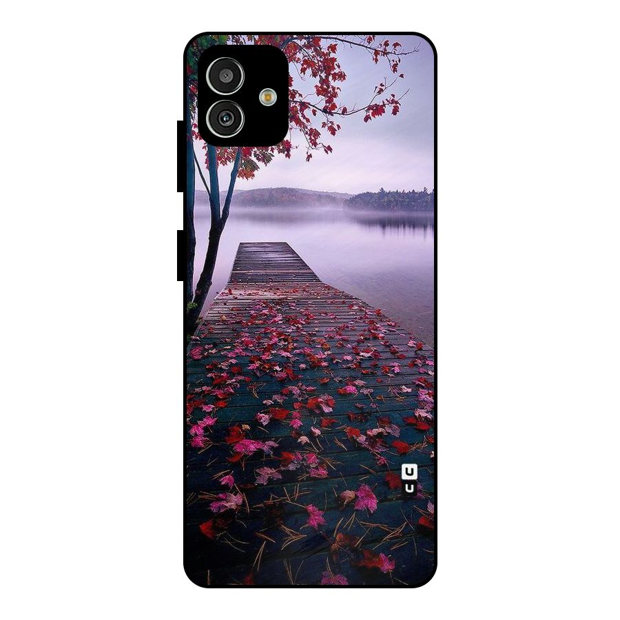 Cherry Blossom Dock Metal Back Case for Galaxy M13 5G