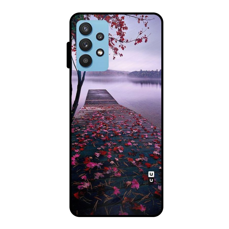 Cherry Blossom Dock Metal Back Case for Galaxy M32 5G