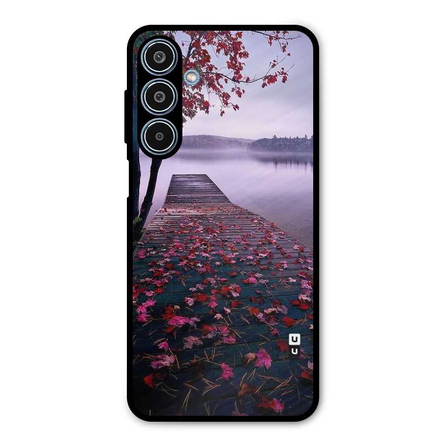 Cherry Blossom Dock Metal Back Case for Galaxy M35