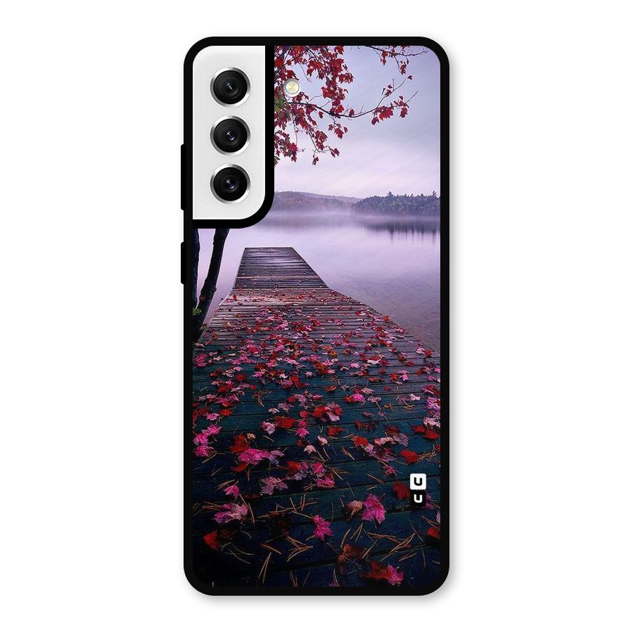 Cherry Blossom Dock Metal Back Case for Galaxy S21 FE 5G