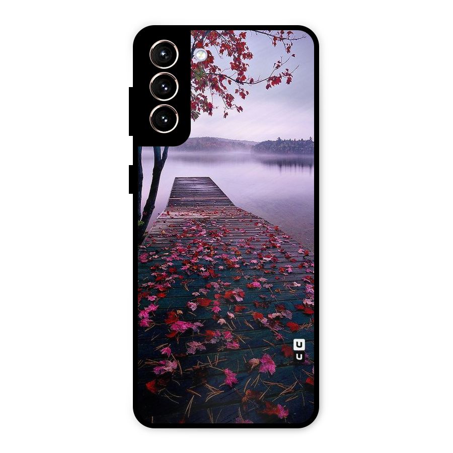 Cherry Blossom Dock Metal Back Case for Galaxy S21 Plus