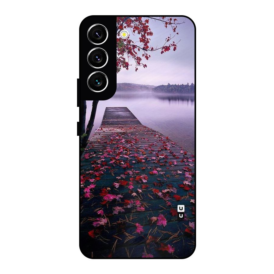 Cherry Blossom Dock Metal Back Case for Galaxy S22 5G