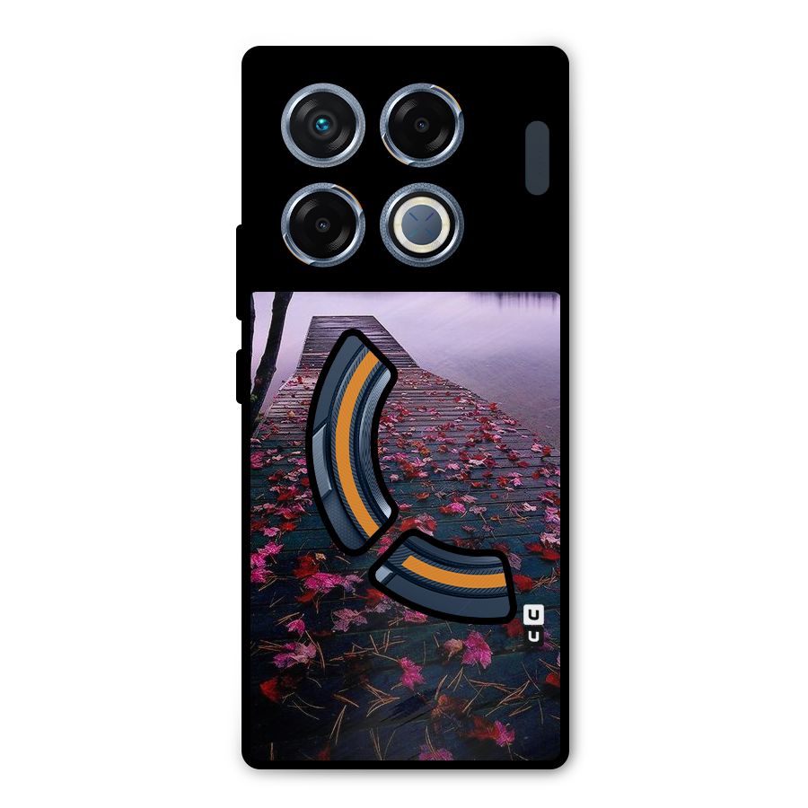 Cherry Blossom Dock Metal Back Case for Infinix GT 20 Pro
