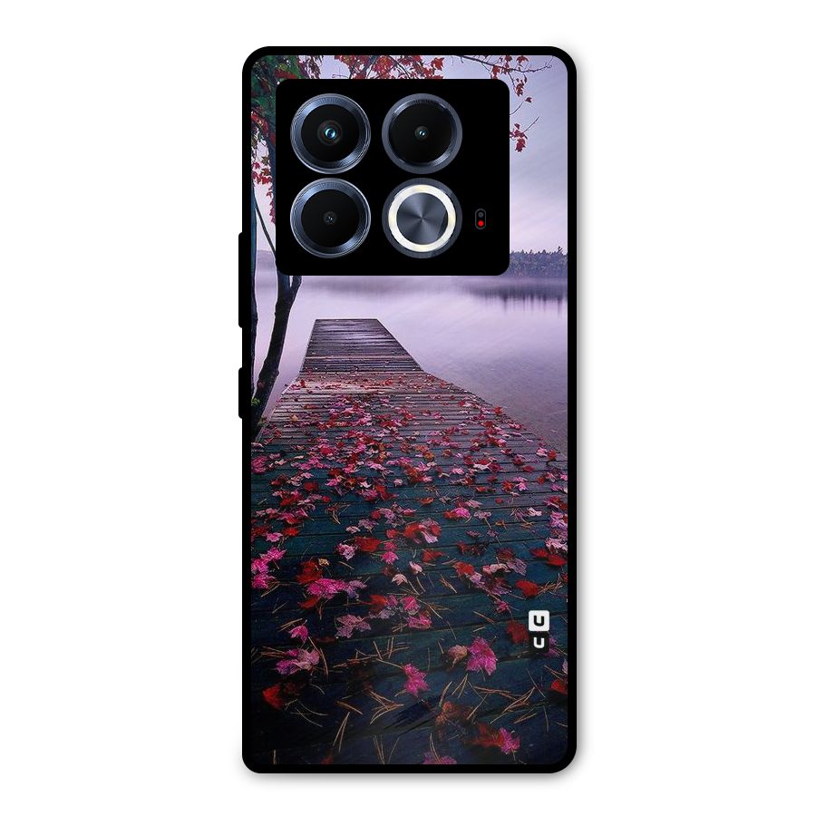 Cherry Blossom Dock Metal Back Case for Infinix Note 40 5G