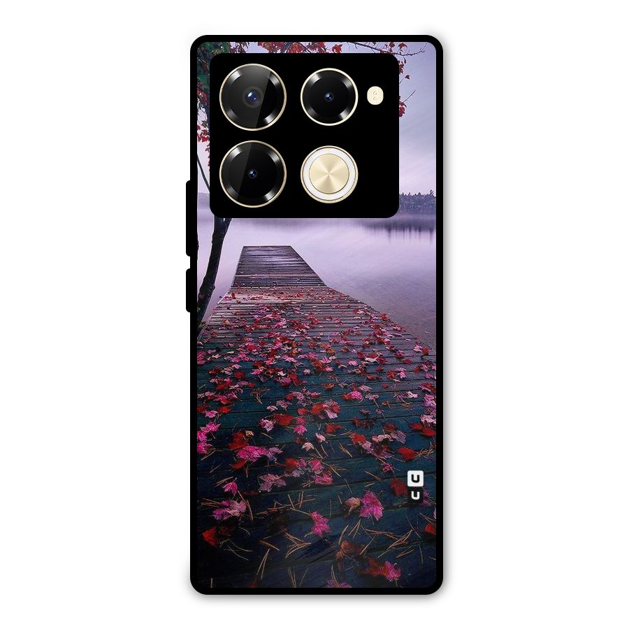 Cherry Blossom Dock Metal Back Case for Infinix Note 40 Pro Plus