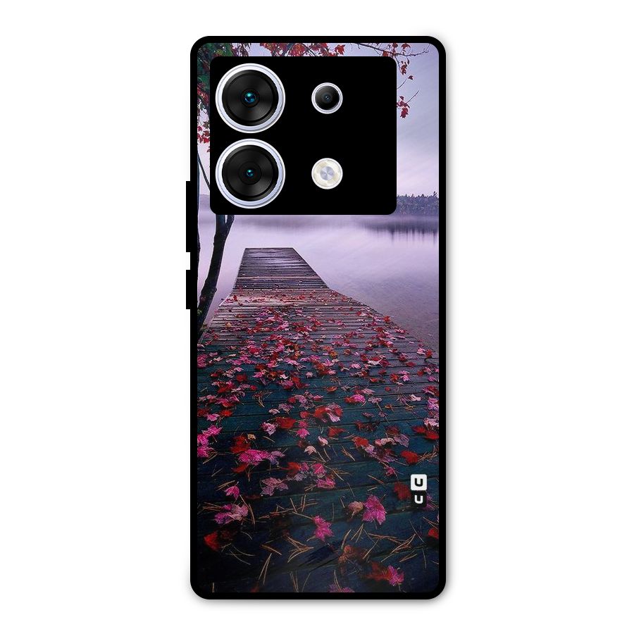 Cherry Blossom Dock Metal Back Case for Infinix Zero 30 5G