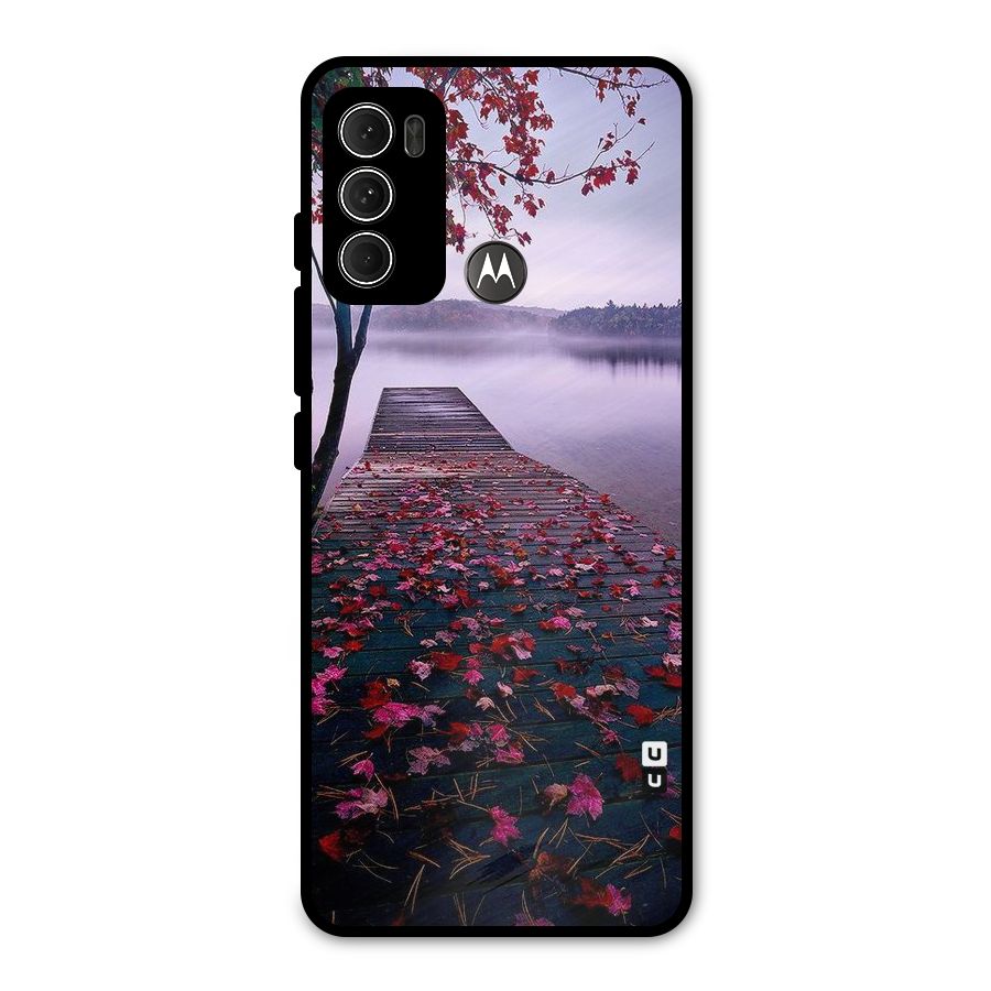 Cherry Blossom Dock Metal Back Case for Moto G60