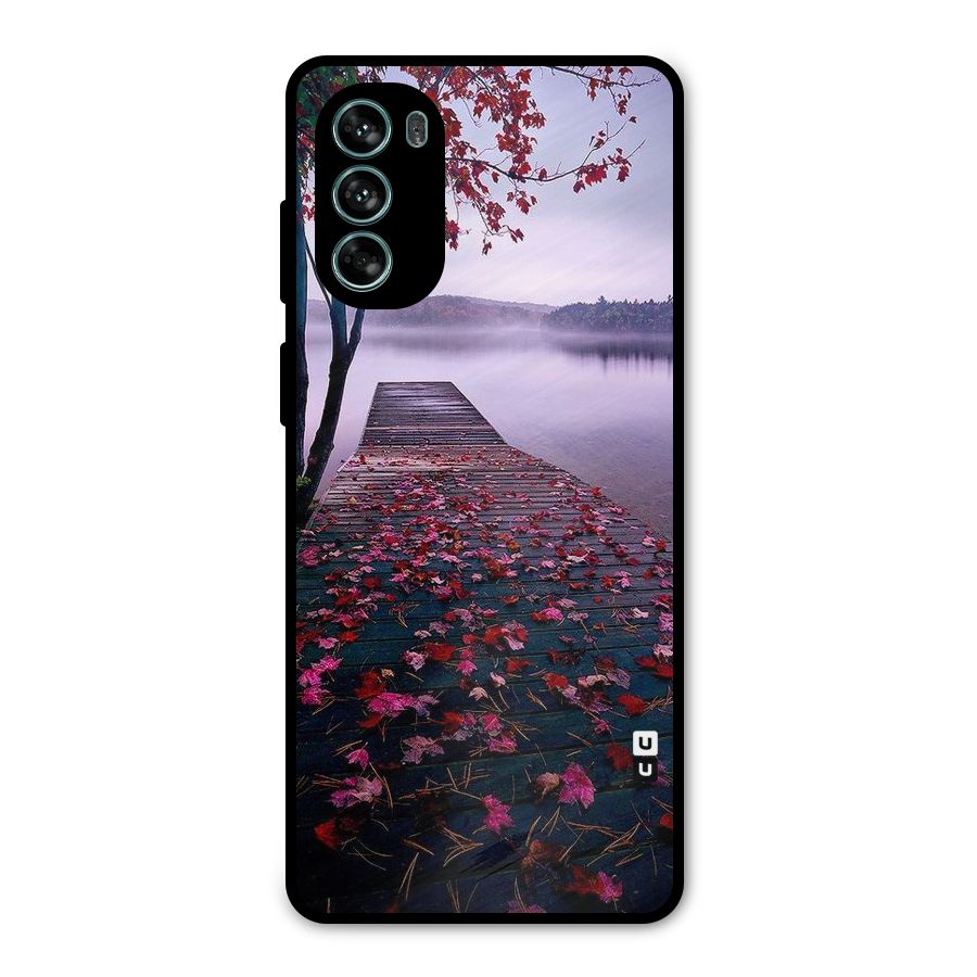 Cherry Blossom Dock Metal Back Case for Moto G62