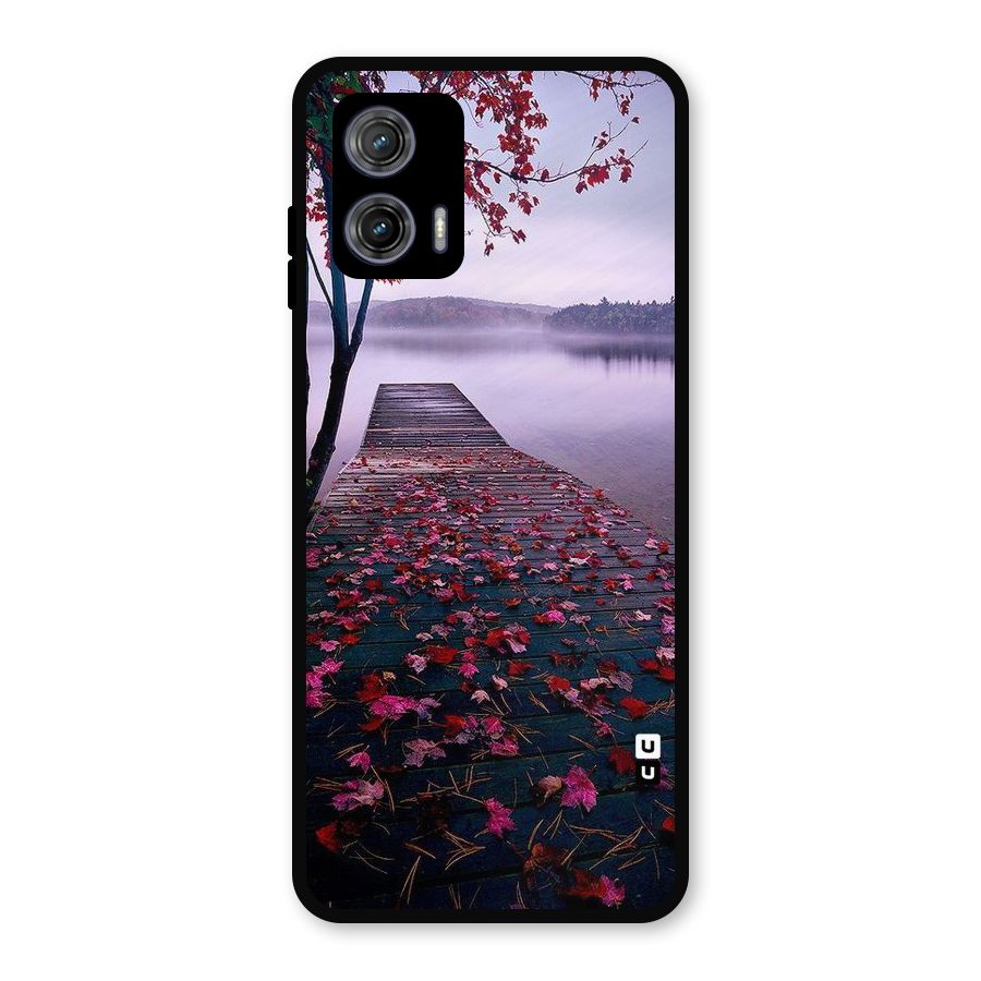 Cherry Blossom Dock Metal Back Case for Moto G73