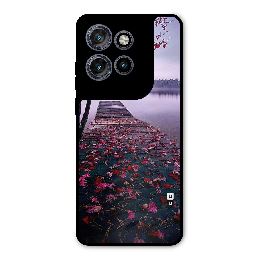 Cherry Blossom Dock Metal Back Case for Motorola Edge 50 Neo