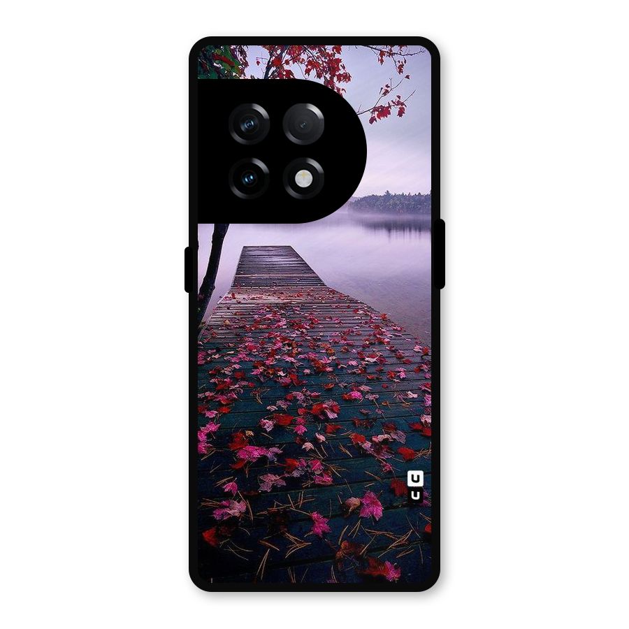 Cherry Blossom Dock Metal Back Case for OnePlus 11R