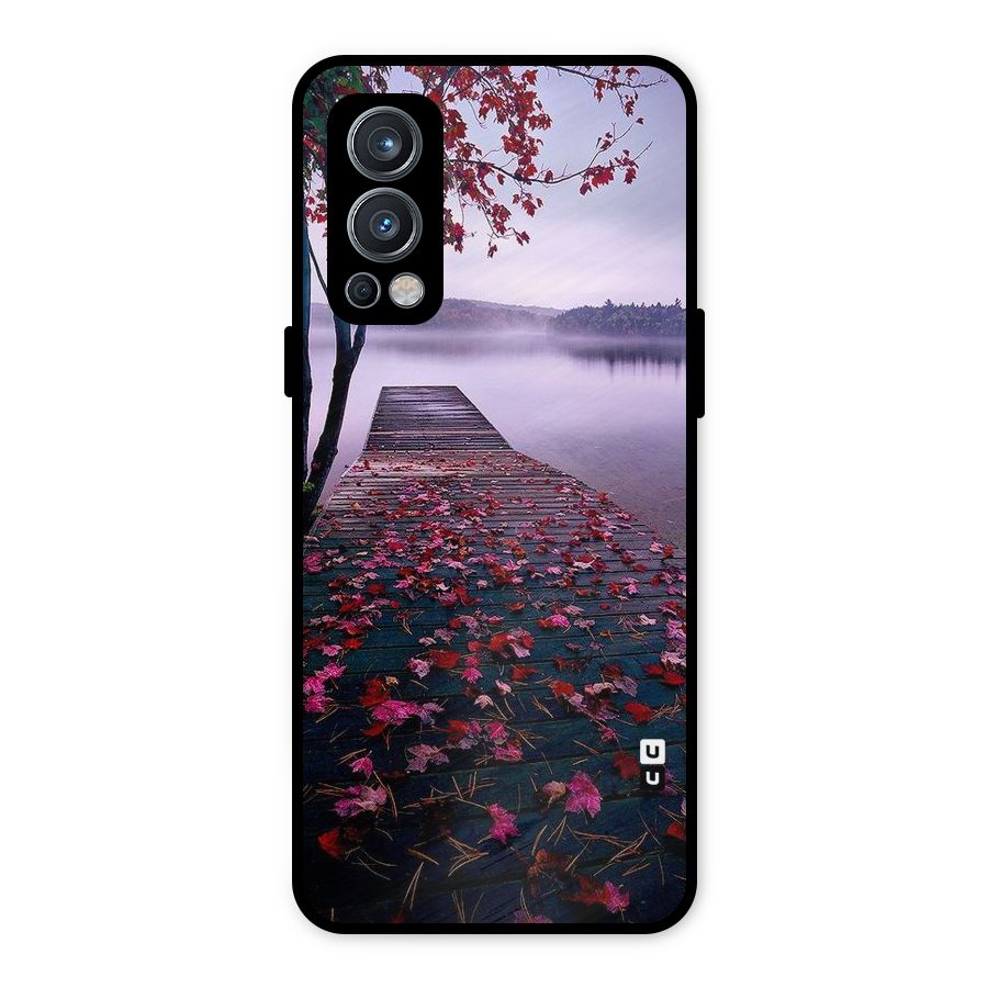 Cherry Blossom Dock Metal Back Case for OnePlus Nord 2 5G