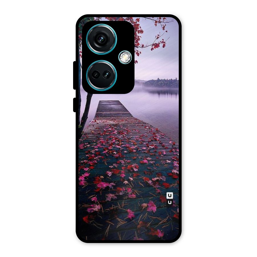 Cherry Blossom Dock Metal Back Case for OnePlus Nord CE 3 5G