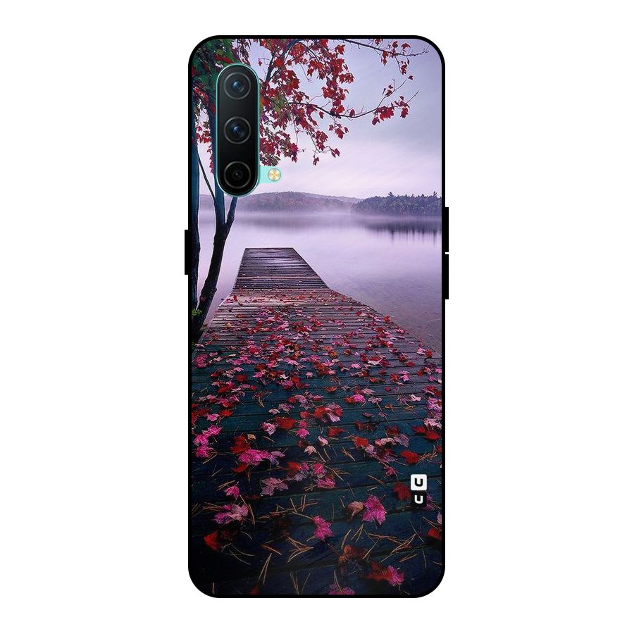 Cherry Blossom Dock Metal Back Case for OnePlus Nord CE 5G