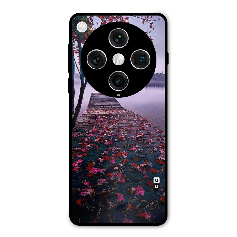 Cherry Blossom Dock Metal Back Case for Oppo Find X8 Pro
