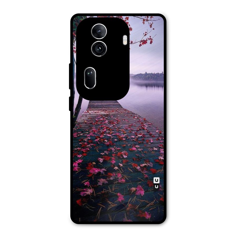 Cherry Blossom Dock Metal Back Case for Oppo Reno11 Pro 5G