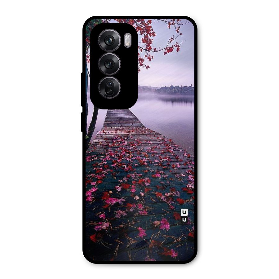 Cherry Blossom Dock Metal Back Case for Oppo Reno12 Pro