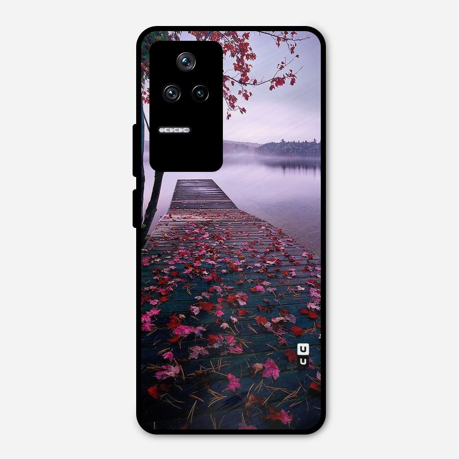 Cherry Blossom Dock Metal Back Case for Poco F4 5G