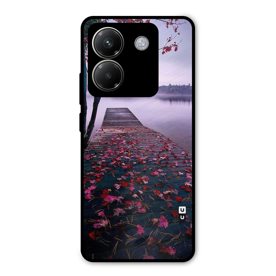 Cherry Blossom Dock Metal Back Case for Poco M7 Pro 5G