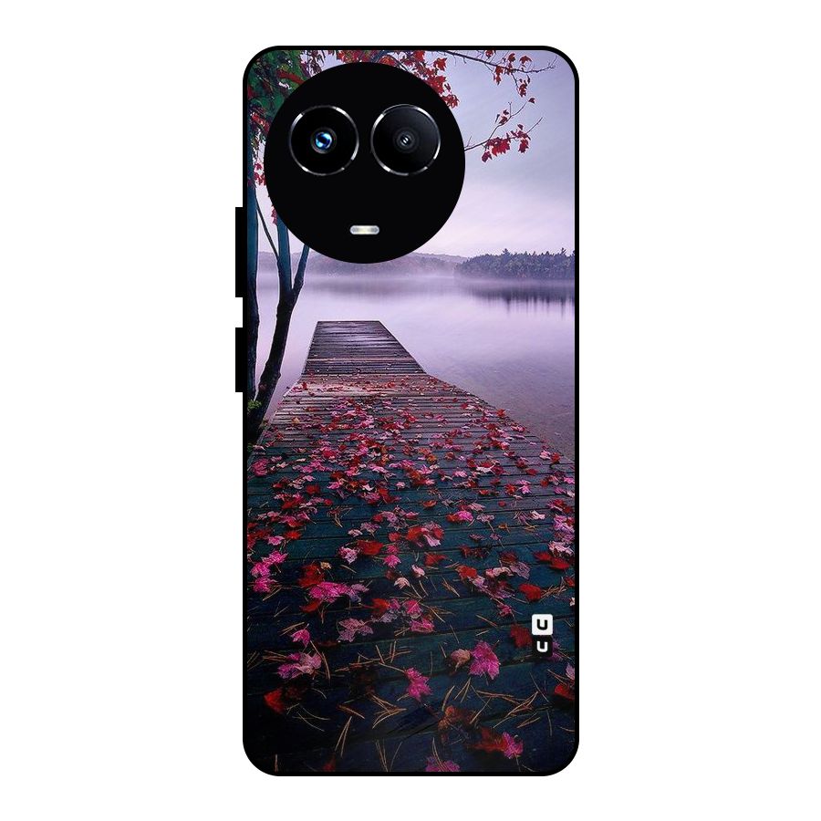 Cherry Blossom Dock Metal Back Case for Realme 11 5G
