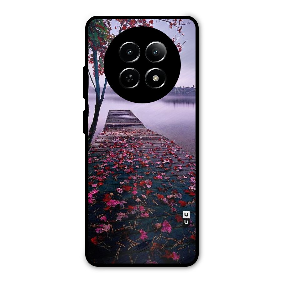 Cherry Blossom Dock Metal Back Case for Realme 12x 5G