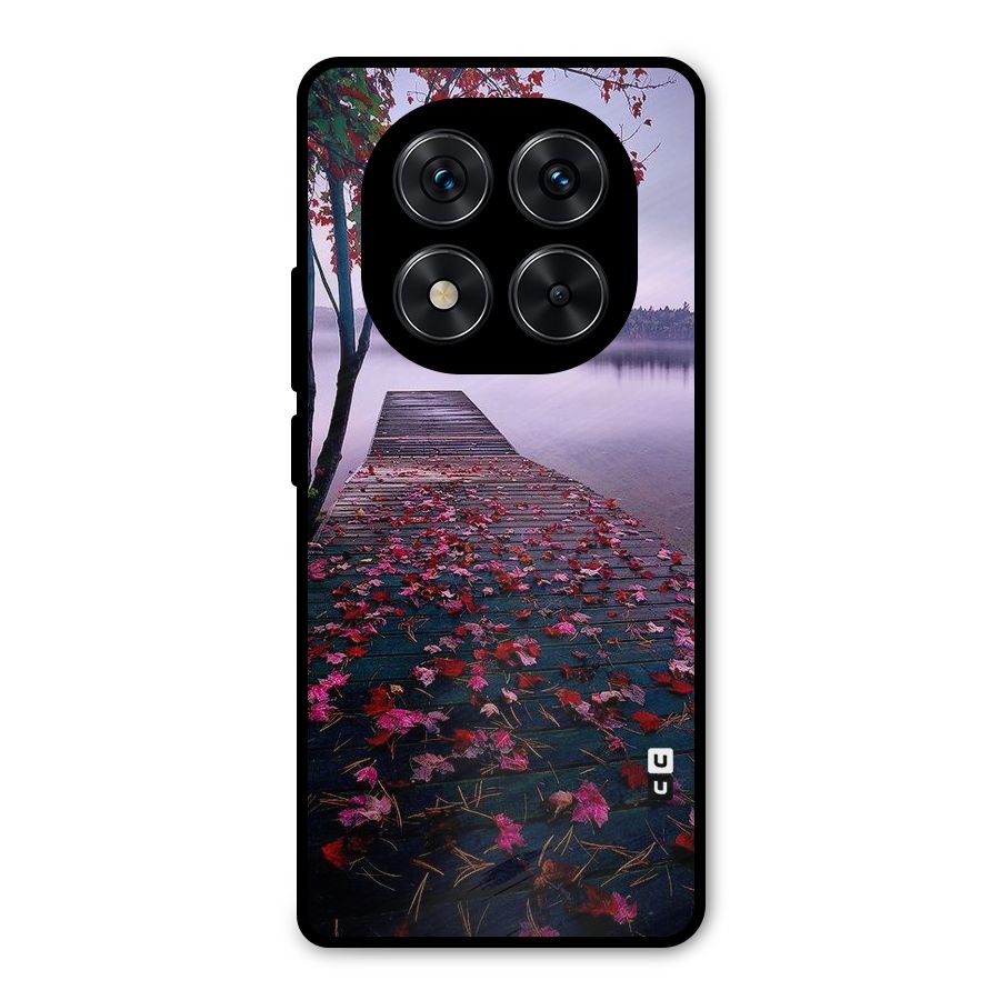 Cherry Blossom Dock Metal Back Case for Redmi Note 14 Pro 5G