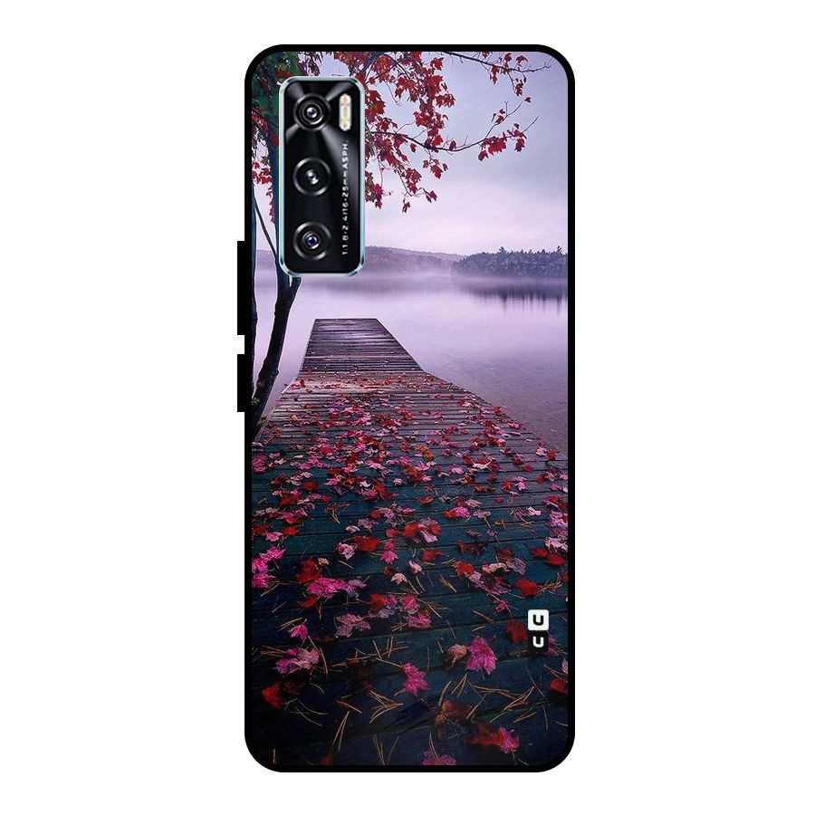 Cherry Blossom Dock Metal Back Case for Vivo V20 SE
