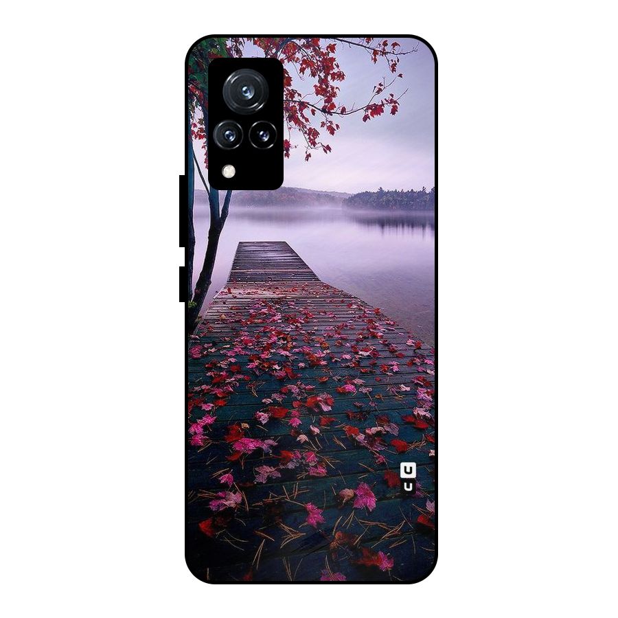 Cherry Blossom Dock Metal Back Case for Vivo V21 5G