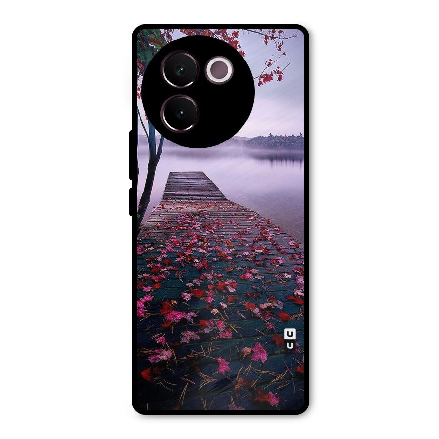Cherry Blossom Dock Metal Back Case for Vivo V30e