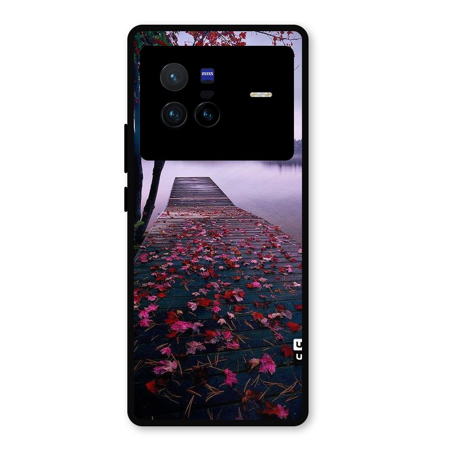 Cherry Blossom Dock Metal Back Case for Vivo X80