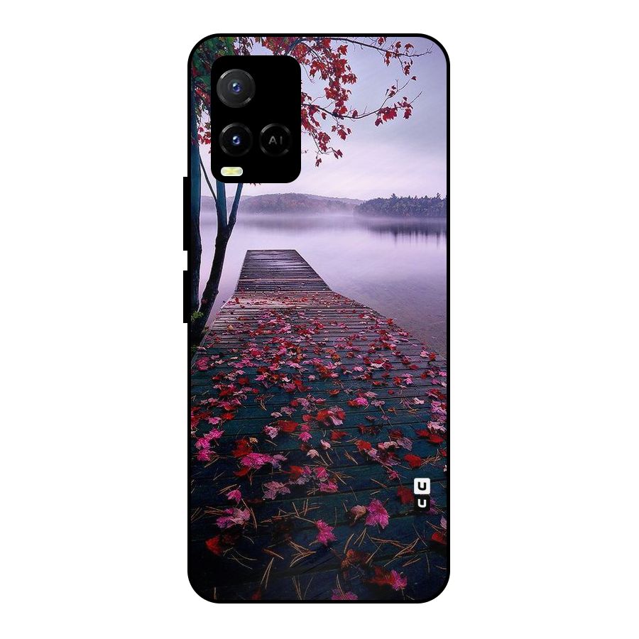 Cherry Blossom Dock Metal Back Case for Vivo Y21A