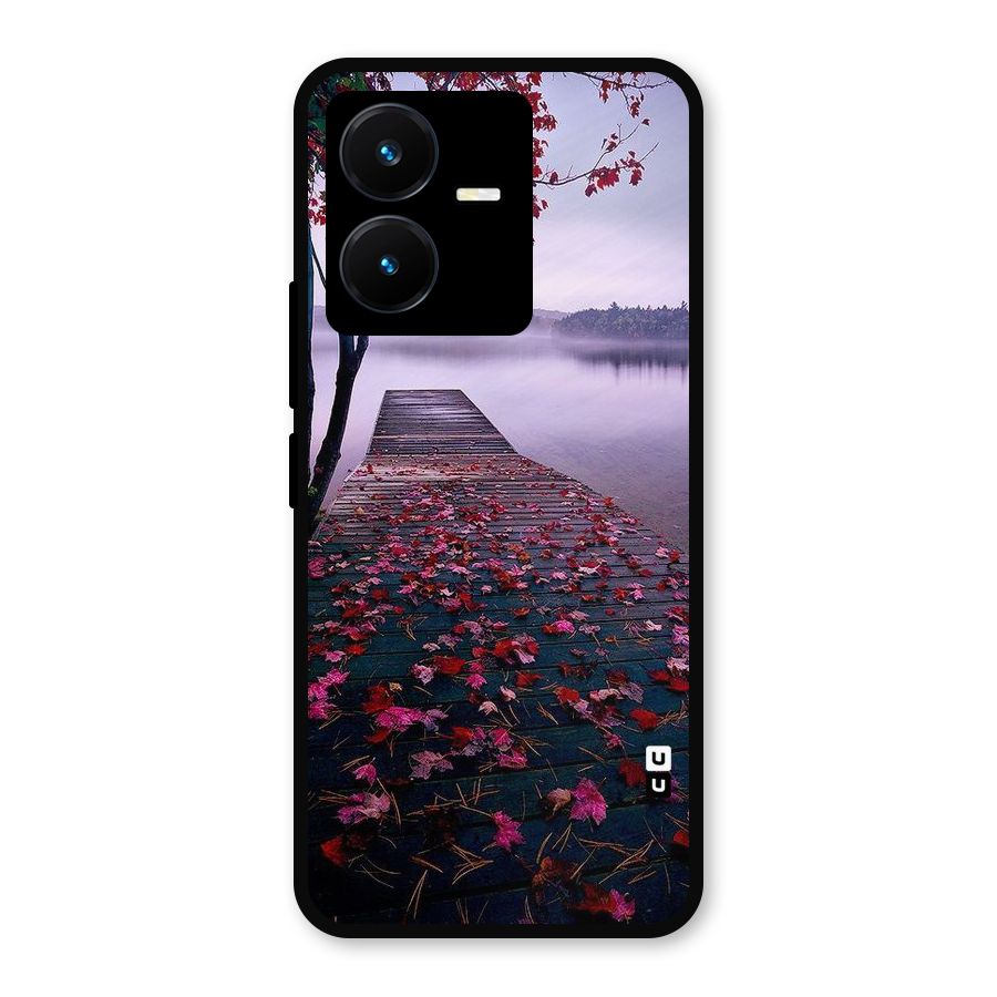Cherry Blossom Dock Metal Back Case for Vivo Y22