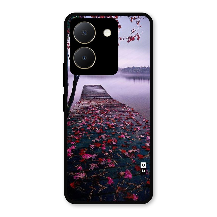 Cherry Blossom Dock Metal Back Case for Vivo Y36