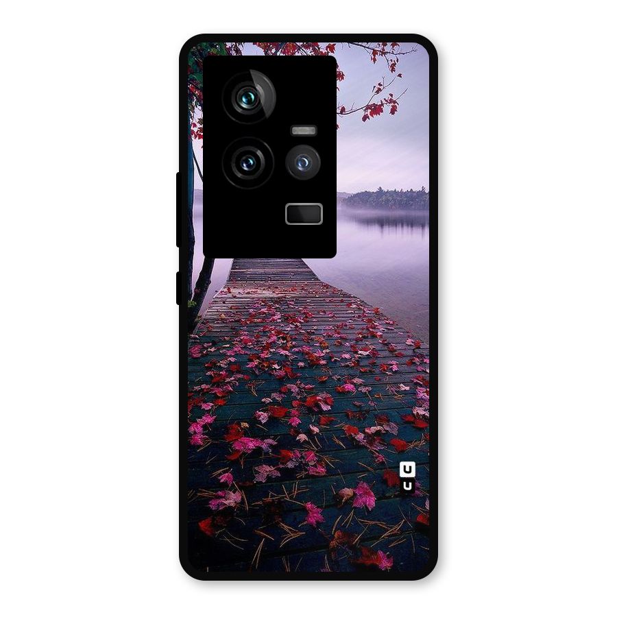 Cherry Blossom Dock Metal Back Case for iQOO 11 5G