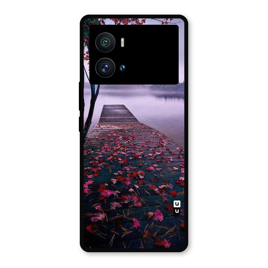 Cherry Blossom Dock Metal Back Case for iQOO 9 Pro