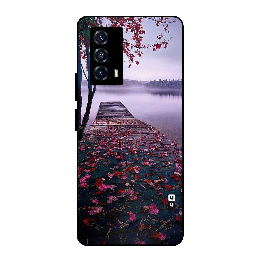 Cherry Blossom Dock Metal Back Case for iQOO Z5