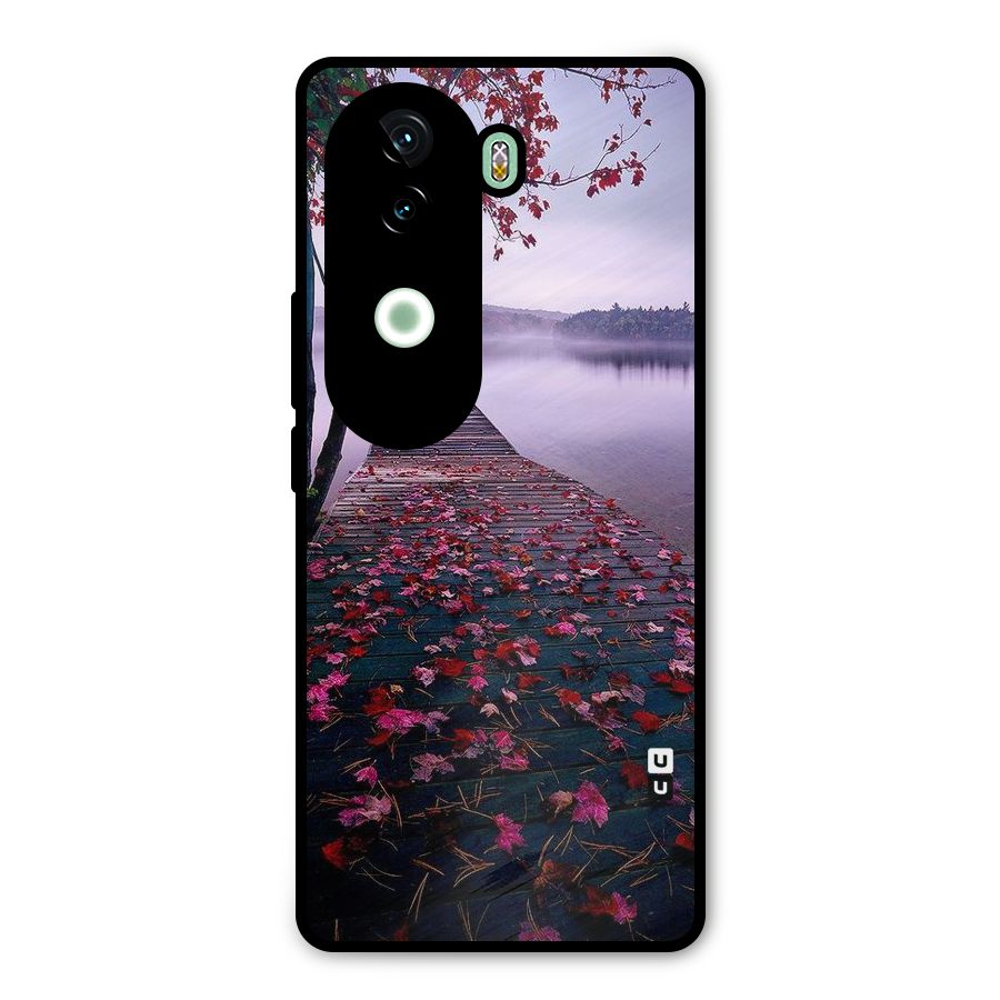 Cherry Blossom Dock Metal Back Case for iQOO Z9s