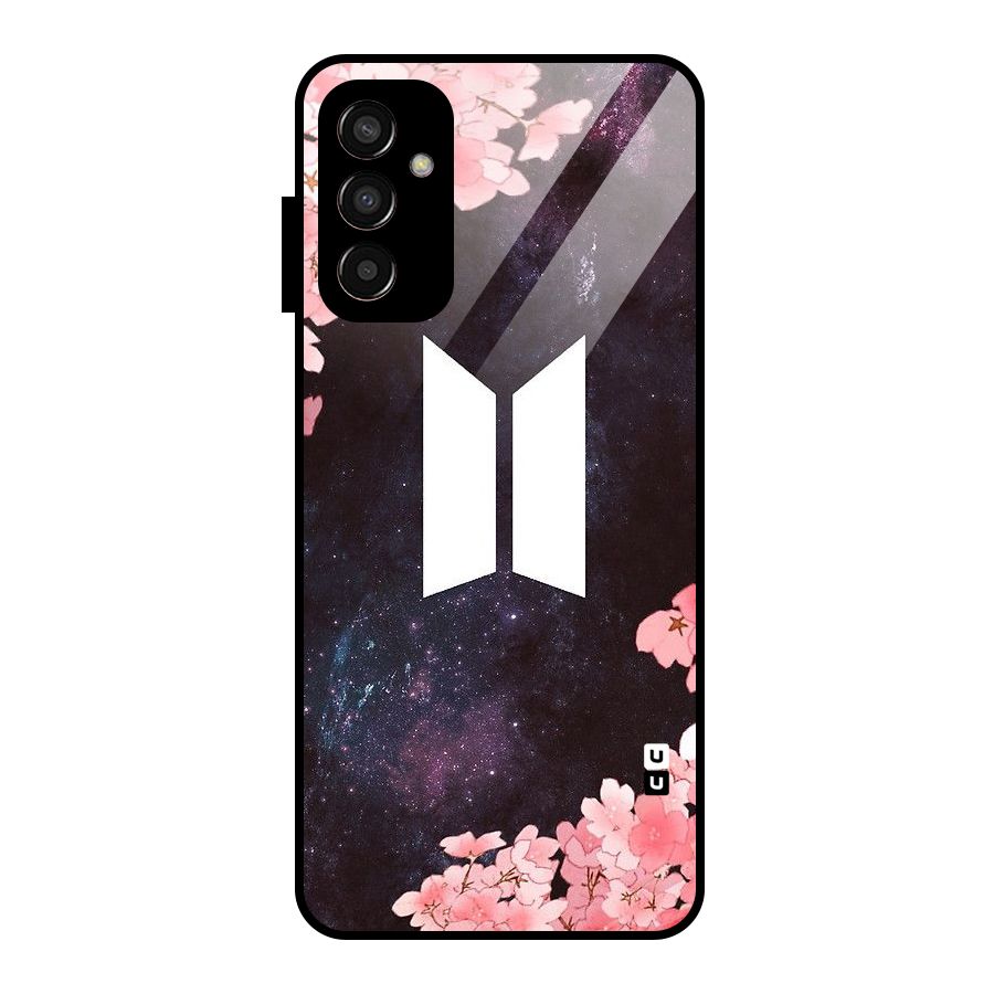 Cherry Blossom Pause Design Glass Back Case for Galaxy F13