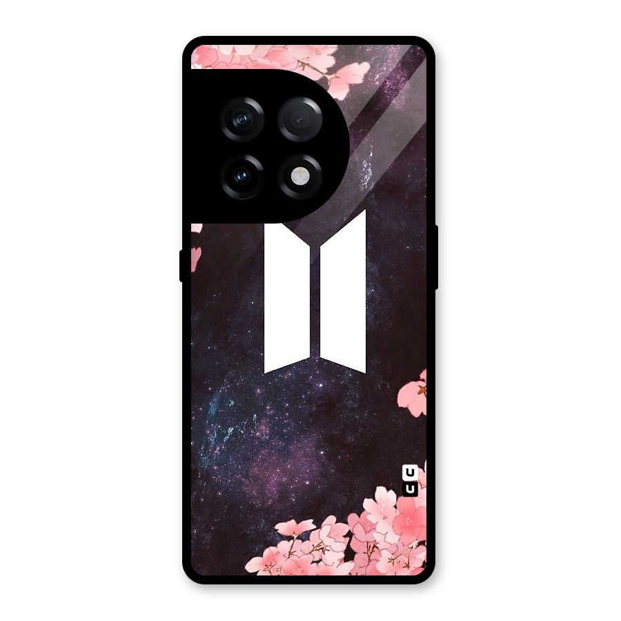 Cherry Blossom Pause Design Glass Back Case for OnePlus 11R