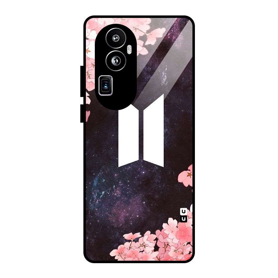 Cherry Blossom Pause Design Glass Back Case for Oppo Reno10 Pro Plus
