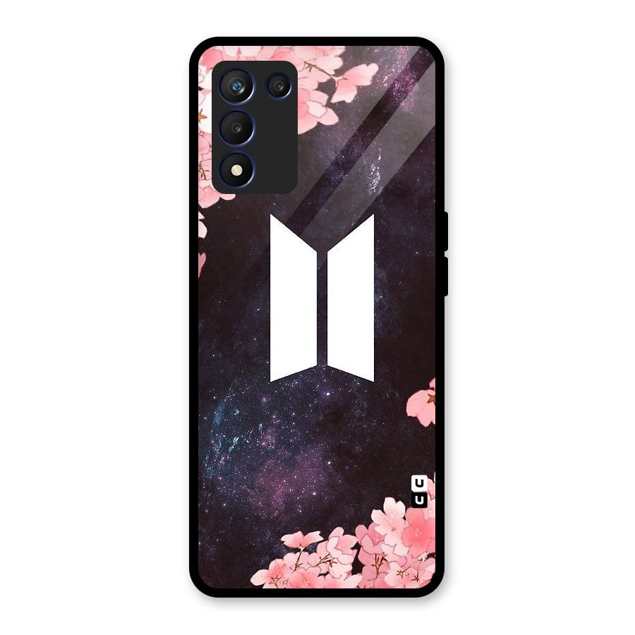 Cherry Blossom Pause Design Glass Back Case for Realme 9 5G Speed