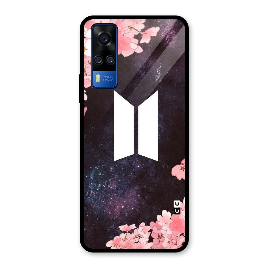 Cherry Blossom Pause Design Glass Back Case for Vivo Y31