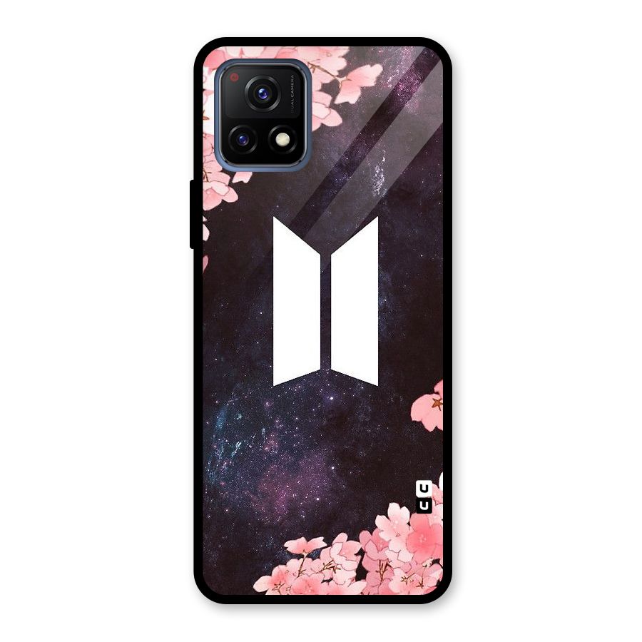 Cherry Blossom Pause Design Glass Back Case for Vivo Y72 5G