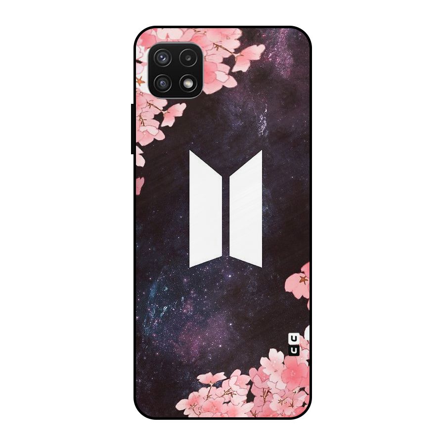 Cherry Blossom Pause Design Metal Back Case for Galaxy A22 5G