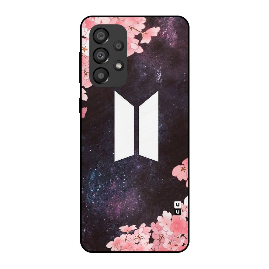 Cherry Blossom Pause Design Metal Back Case for Galaxy A33 5G