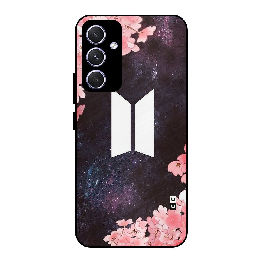 Cherry Blossom Pause Design Metal Back Case for Galaxy A54