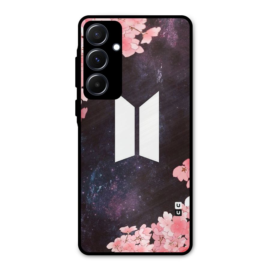 Cherry Blossom Pause Design Metal Back Case for Galaxy A55